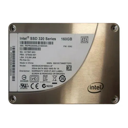 SSDSA2CW160G301 Intel 320 160GB Multi-Level Cell SATA 3Gb/s 2.5-Inch Solid State Drive