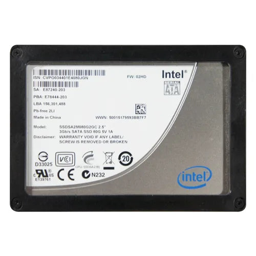 SSDSA2M080G2GC Intel X25-M 80GB Multi-Level Cell SATA 3Gb/s 2.5-Inch Solid State Drive