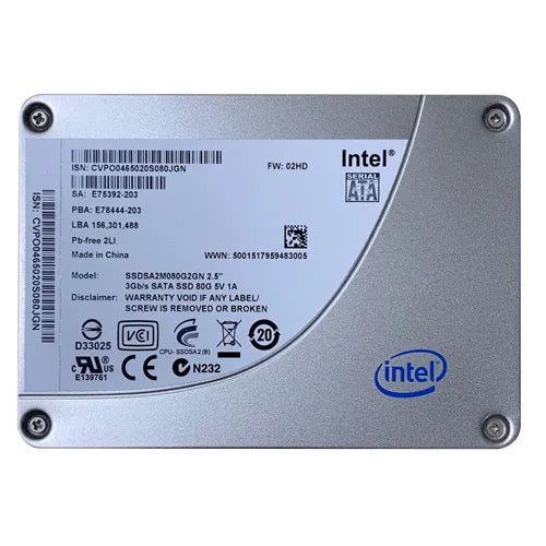 SSDSA2M080G2GN Intel X25-M 80GB Multi-Level Cell SATA 3Gb/s 2.5-Inch Solid State Drive