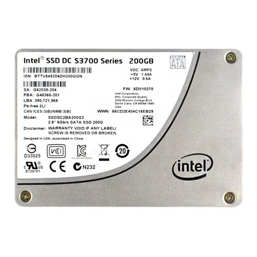 SSDSC2BA200G301 Intel DC S3700 200GB Multi-Level Cell SATA 6Gb/s 2.5-Inch Solid State Drive