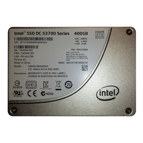 SSDSC2BA400G3 Intel DC S3700 400GB Multi-Level Cell SATA 6Gb/s 2.5-Inch Solid State Drive