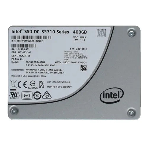 SSDSC2BA400G401 Intel S3710 400GB Multi-Level Cell SATA 6Gb/s 2.5-Inch Solid State Drive