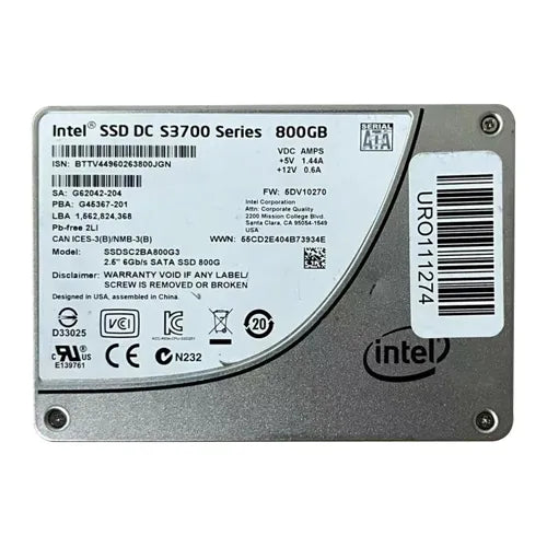 SSDSC2BA800G3I Intel DC S3700 800GB Multi-Level Cell SATA 6Gb/s 2.5-Inch Solid State Drive