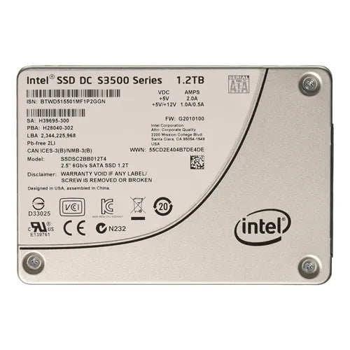 SSDSC2BB012T4 Intel DC S3500 1.2TB Multi-Level Cell SATA 6Gb/s 2.5-Inch Solid State Drive