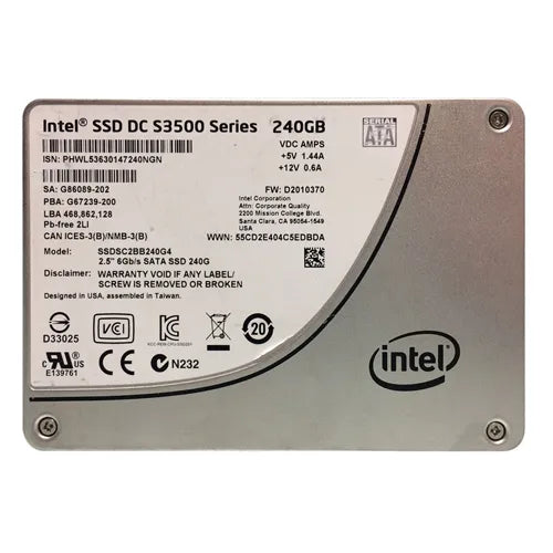 SSDSC2BB240G4 Intel DC S3500 240GB Multi-Level Cell SATA 6Gb/s 2.5-Inch Solid State Drive