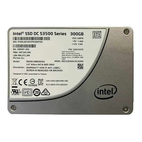 SSDSC2BB300G401 Intel DC S3500 300GB Multi-Level Cell SATA 6Gb/s 2.5-Inch Solid State Drive