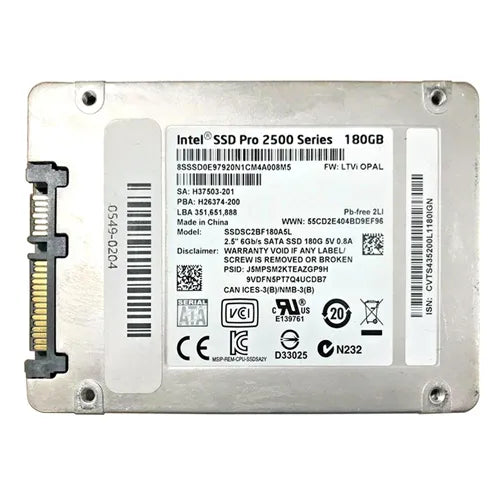 SSDSC2BF180A5L Intel Pro 2500 180GB Multi-Level Cell SATA 6Gb/s 2.5-Inch Solid State Drive