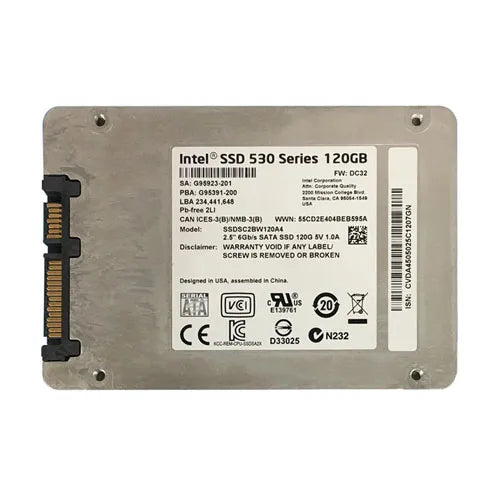 SSDSC2BW120A401 Intel 530 120GB Multi-Level Cell SATA 3Gb/s 2.5-inch Solid State Drive