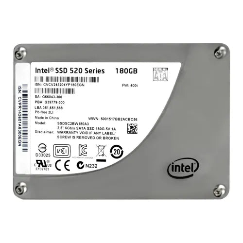 SSDSC2BW180A3 Intel 520 180GB Multi-Level Cell SATA 6Gb/s 2.5-Inch Solid State Drive