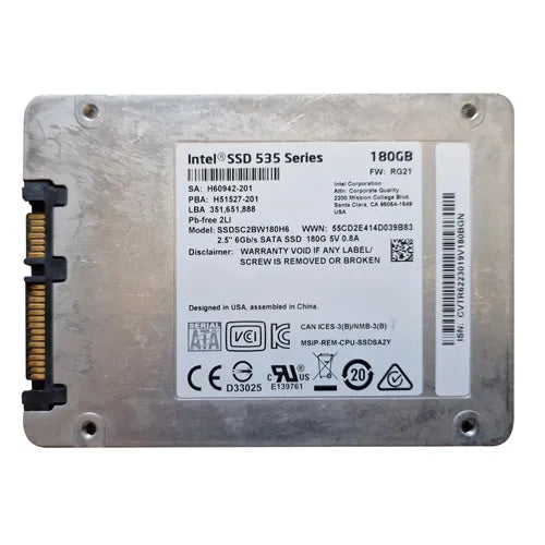 SSDSC2BW180H601 Intel 535 180GB Multi-Level Cell SATA 6Gb/s 2.5-Inch Solid State Drive