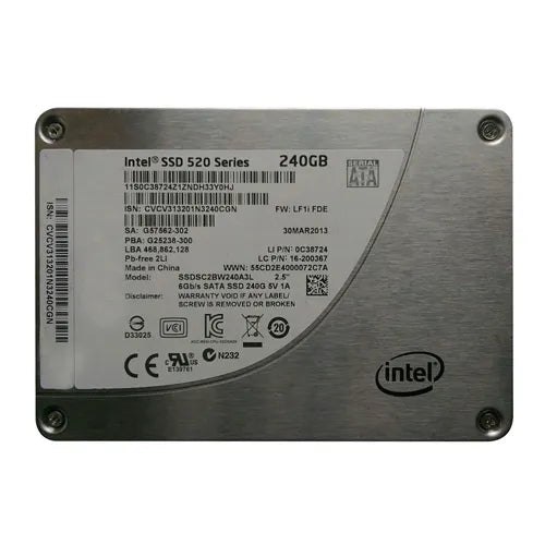 SSDSC2BW240A3L Intel 520 240GB Multi-Level Cell SATA 6Gb/s 2.5-Inch Solid State Drive
