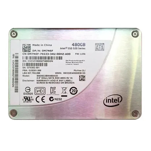 SSDSC2BW480A3D Intel 520 480GB Multi-Level Cell SATA 6Gb/s 2.5-Inch Solid State Drive