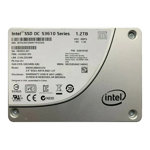 SSDSC2BX012T401 Intel DC S3610 1.2TB Multi-Level Cell SATA 6Gb/s 2.5-Inch Solid State Drive