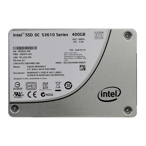 SSDSC2BX400G401 Intel DC S3610 400GB Multi-Level Cell SATA 6Gb/s 2.5-Inch Solid State Drive
