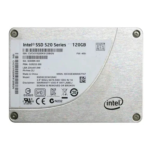 SSDSC2CW120A301 Intel 520 120GB Multi-Level Cell SATA 6Gb/s 2.5-Inch Solid State Drive