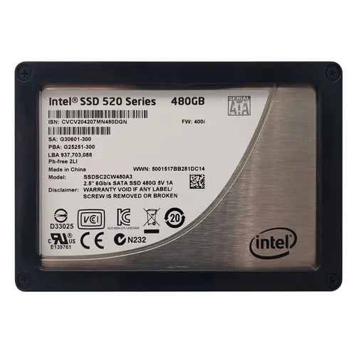 SSDSC2CW480A3B5 Intel 520 480GB Multi-Level Cell SATA 6Gb/s 2.5-Inch Solid State Drive