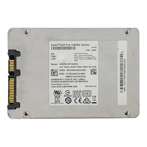 SSDSC2KF240H6X1 Intel Pro 5400s 240GB Triple-Level Cell SATA 6Gb/s 2.5-Inch Solid State Drive