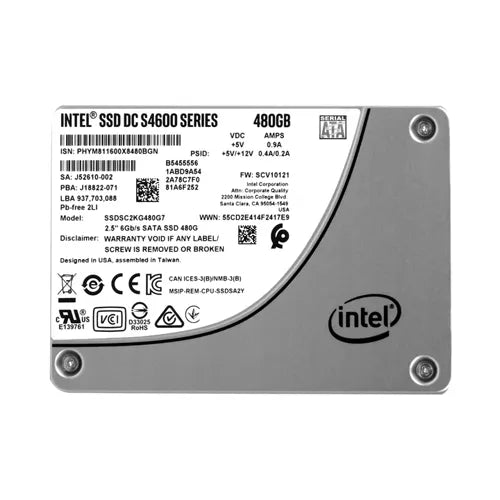 SSDSC2KG480G701 Intel DC S4600 480GB Triple-Level Cell SATA 6Gb/s 2.5-Inch Solid State Drive