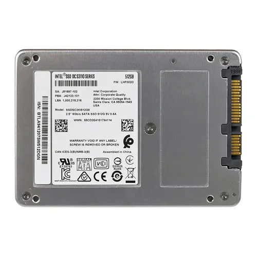SSDSC2KI512G801 Intel DC S3110 512GB Triple-Level Cell SATA 6Gb/s 2.5-Inch Solid State Drive