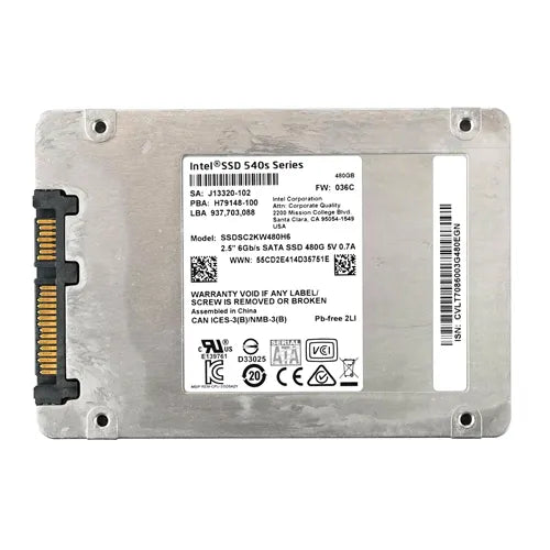 SSDSC2KW480H6X1 Intel 540s 480GB Triple-Level Cell SATA 6Gb/s 2.5-Inch Solid State Drive