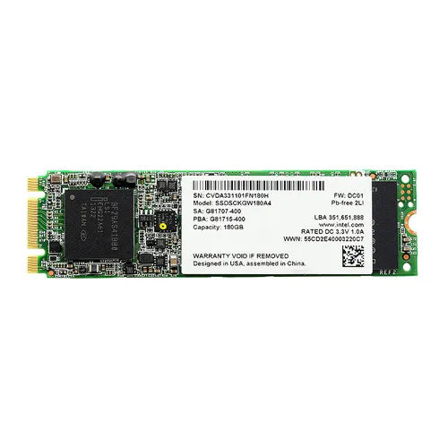 SSDSCKGW180A401 Intel 530 180GB Multi-Level-Cell SATA 6Gb/s M.2 2280 Solid State Drive