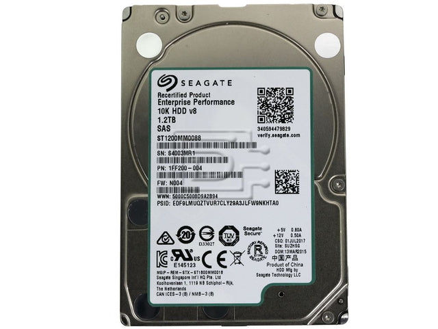 ST1200MM0038 - Seagate Enterprise Performance 10K.8 1.2TB 10000RPM SAS 12Gb/s 128MB Cache 2.5-inch Hard Drive