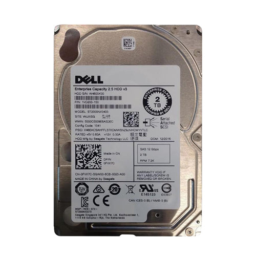 ST2000NX0433 Seagate Exos 7E2000 Series 2TB 7200RPM SAS 12Gb/s 128MB Cache (512n) 2.5-Inch Enterprise Hard Drive