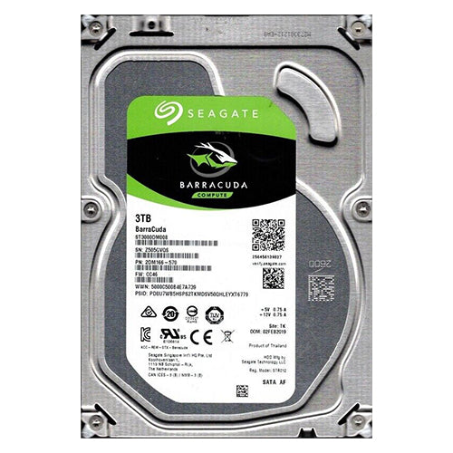 ST3000DM008 Seagate BarraCuda 3TB 5400RPM SATA 6Gbps 256MB Cache 3.5-inch Internal Hard Drive