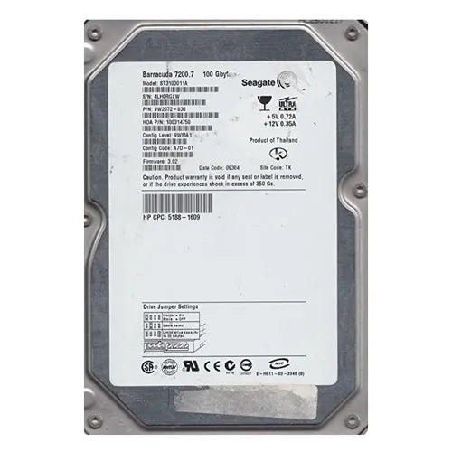 ST3100011A Seagate BarraCuda 7200.7 Series 100GB 7200RPM IDE Ultra ATA/100 (ATA-6) 2MB Cache (CE) 3.5-Inch Hard Drive