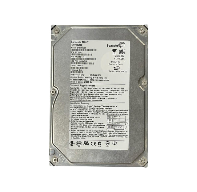 ST3120026A (New) Seagate BarraCuda 7200.7 Series 120GB 7200RPM IDE Ultra ATA/100 (ATA-6) 8MB Cache (CE) 3.5-Inch Hard Drive