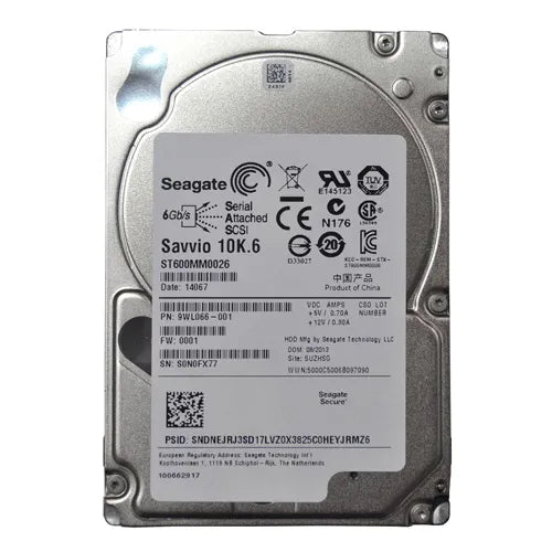 ST600MM0026 Seagate Savvio 10K.6 Series 600GB 10000RPM SAS 6Gb/s 64MB Cache (SED) 2.5-Inch Hard Drive