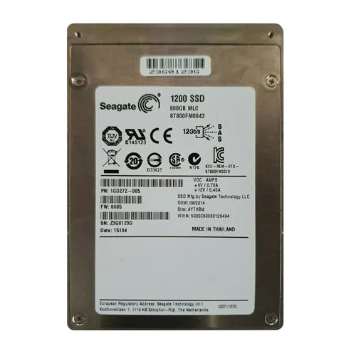 ST800FM0043 Seagate 1200 Series 800GB Multi-Level-Cell SAS 12Gb/s 2.5-Inch Solid State Drive