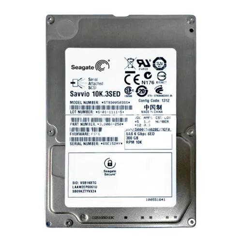 ST9300503SS Seagate Savvio 10K.3 Series 300GB 10000RPM SAS 6Gb/s (SED) 16MB Cache 2.5-Inch Hard Drive