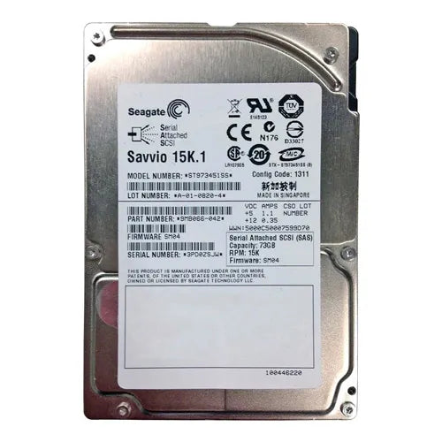 ST973451SS Seagate Savvio 15K.1 Series 73.4GB 15000RPM SAS 3Gb/s 16MB Cache (CE) 2.5-Inch Hard Drive
