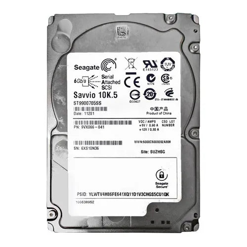 ST9900705SS Seagate Savvio 10K.5 900GB 10000RPM SAS 6Gb/s 64MB Cache 2.5-Inch Hard Drive