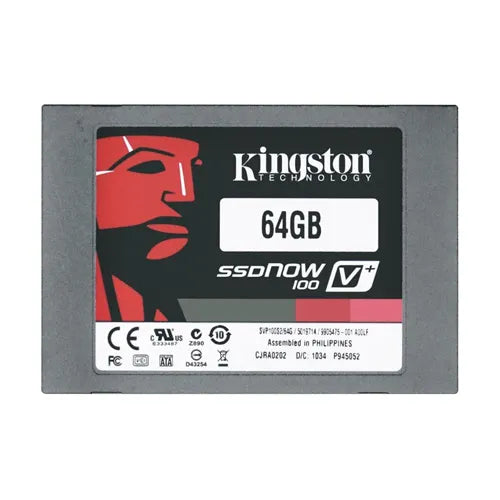 SVP100S2/64G Kingston SSDNow V+100 Series 64GB Multi-Level Cell SATA 3Gb/s NAND Flash 2.5-Inch Solid State Drive