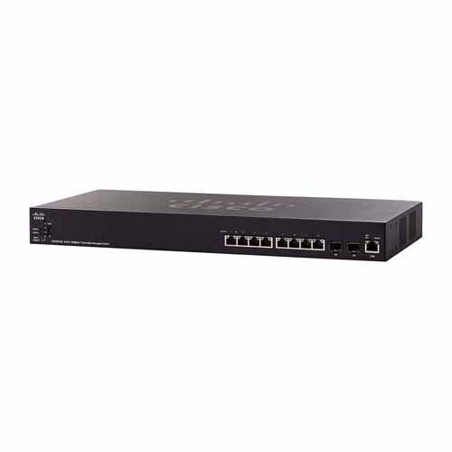 SX350X-08-K9-EU Cisco 350X Series SX350X-8 8 x Ports 10GBase-T + 2 x Combo SFP+ Layer 2 Stackable Managed Gigabit Ethernet Network Switch