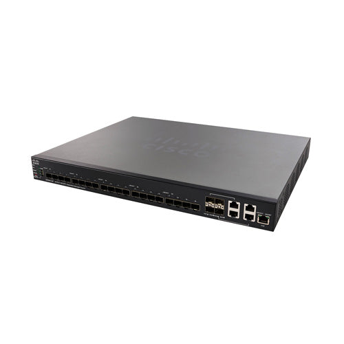 SX550X-24F-K9-EU Cisco 350 Series SX550X-24F 24 x SFP+ Ports GBase-T + 4 x Combo SFP+ Ports Layer 3 Stackable Managed Gigabit Ethernet Network Switch