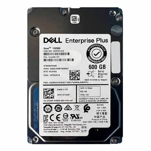 TC05P Dell 600GB 15000RPM SAS 12Gb/s Hot-Pluggable 2.5-Inch Hard Drive with Tray for Compellent Storage Array
