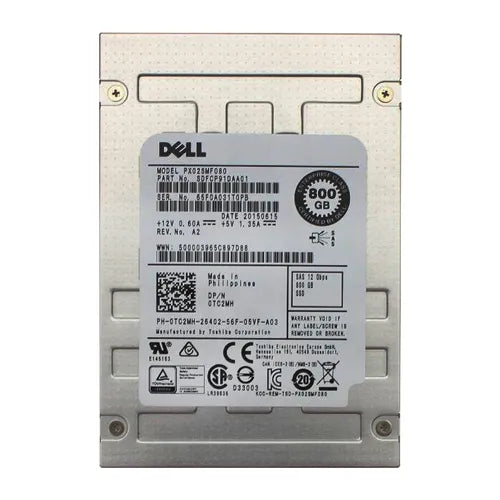 TC2MH Dell 800GB Multi-Level Cell SAS 12Gb/s Hot-Pluggable 2.5-Inch Solid State Drive for PowerEdge Servers
