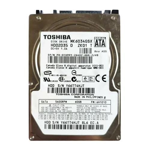TH991 Dell 60GB 5400RPM SATA 1.5Gb/s 8MB Cache 2.5-Inch Hard Drive