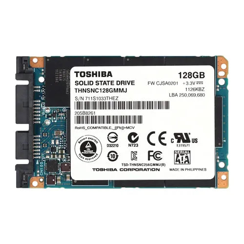 THNSNC128GMMJ Toshiba HG3 Series 128GB Multi-Level Cell SATA 3Gb/s NAND Flash mSATA Module Solid State Drive