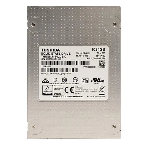 THNSNJ1T02CSX Toshiba 1TB Multi-Level Cell SATA 6Gb/s 2.5-Inch Solid State Drive