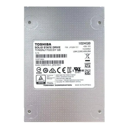 THNSNJ1T02CSY Toshiba HG6 Series 1TB Multi-Level Cell SATA 6Gb/s NAND Flash Hot-Pluggable 2.5-Inch Solid State Drive