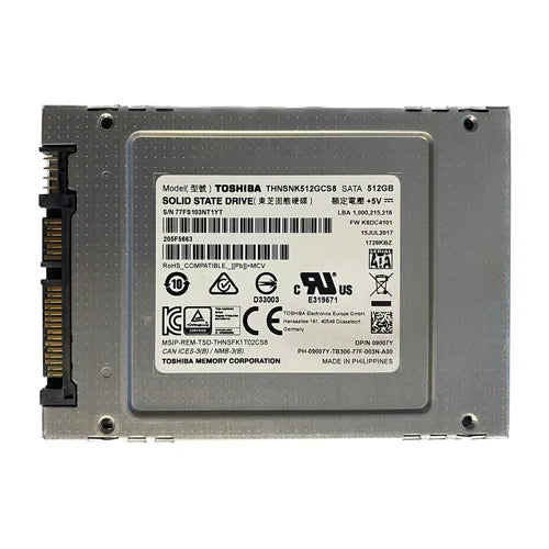 THNSNK512GCS8 Toshiba SG5 Series 512GB Triple-Level Cell SATA 6Gb/s NAND Flash 2.5-Inch Solid State Drive
