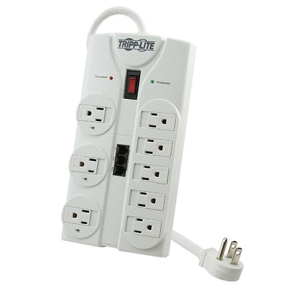 TLP808TEL Tripp Lite Protect It 8-Outlets Surge Suppressor Receptacles: 8 x NEMA 5-15R 2160J