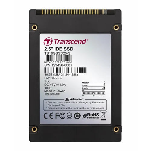TS16GSSD25-S Transcend 16GB IDE/ATA 44-Pin 2.5-Inch Solid State Drive