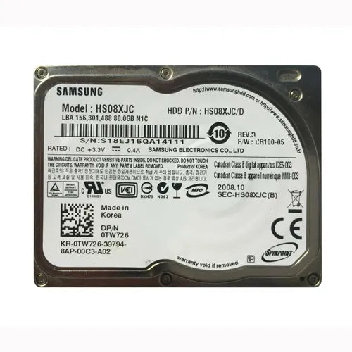 TW726 Dell 80GB 5400RPM ZIF 1.8-Inch Hard Drive for Latitude Notebook