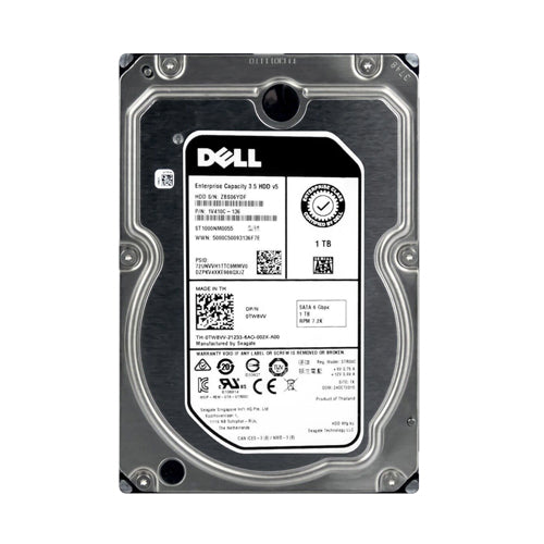 TW8VV Dell 1TB 7200RPM SATA 6Gb/s Hot-Pluggable 128MB Cache (512n) 3.5-Inch Hard Drive with Tray for PowerEdge Servers