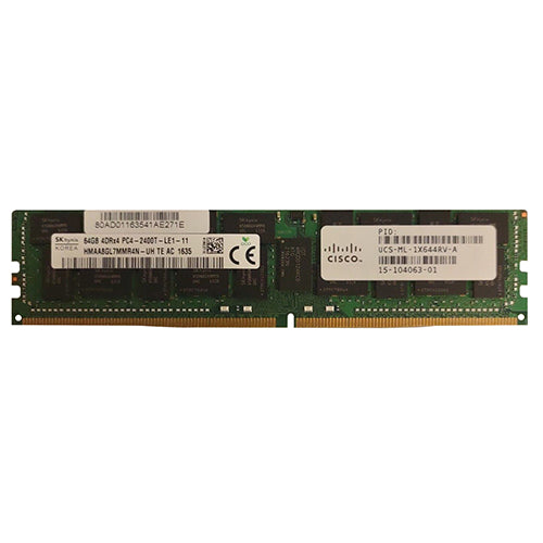 UCS-ML-1X644RV-A= Cisco 64GB DDR4-2400MHz PC4-19200 ECC Registered LRDIMM CL17 4Rx4 1.2V 288-Pin Memory Module